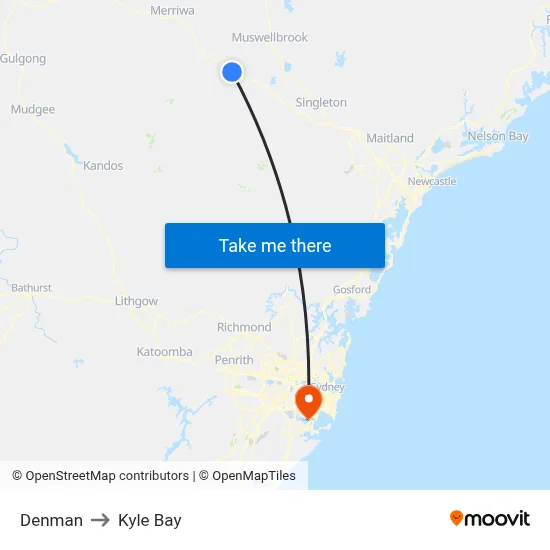 Denman to Kyle Bay map