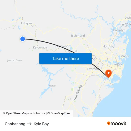 Ganbenang to Kyle Bay map