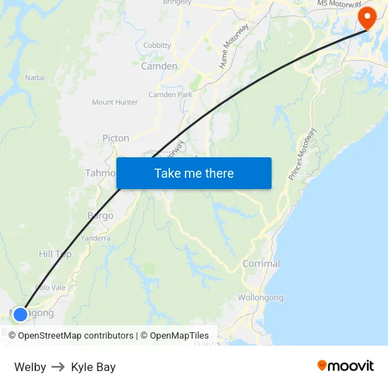 Welby to Kyle Bay map
