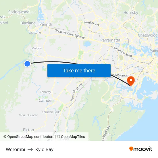 Werombi to Kyle Bay map