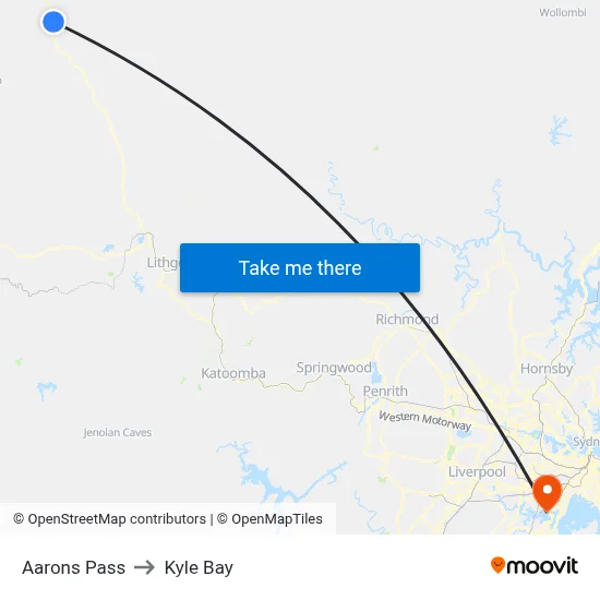 Aarons Pass to Kyle Bay map
