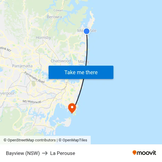 Bayview (NSW) to La Perouse map