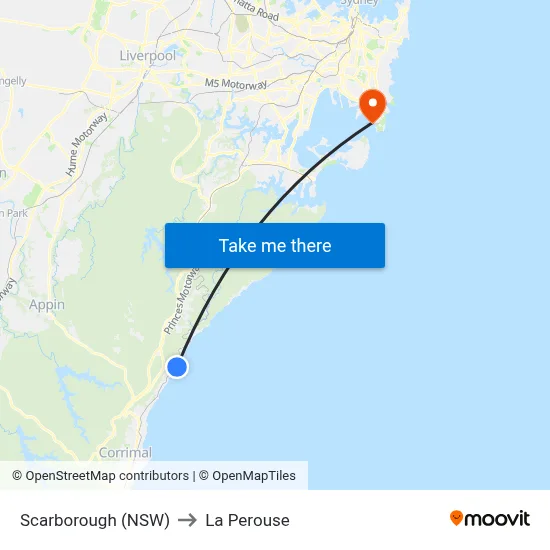 Scarborough (NSW) to La Perouse map