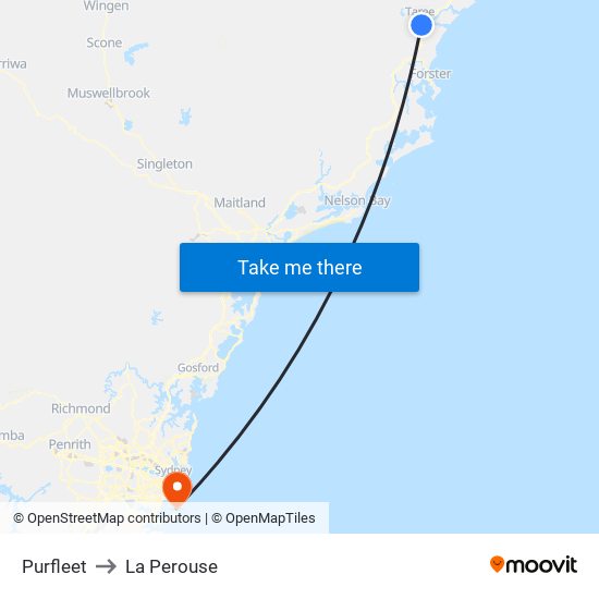 Purfleet to La Perouse map