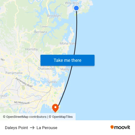 Daleys Point to La Perouse map