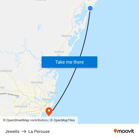 Jewells to La Perouse map