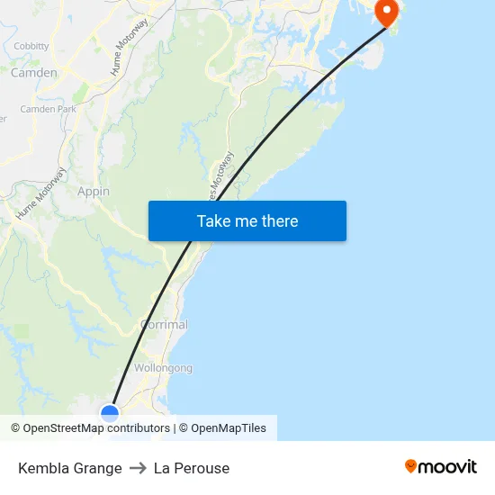 Kembla Grange to La Perouse map