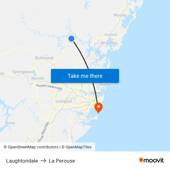 Laughtondale to La Perouse map