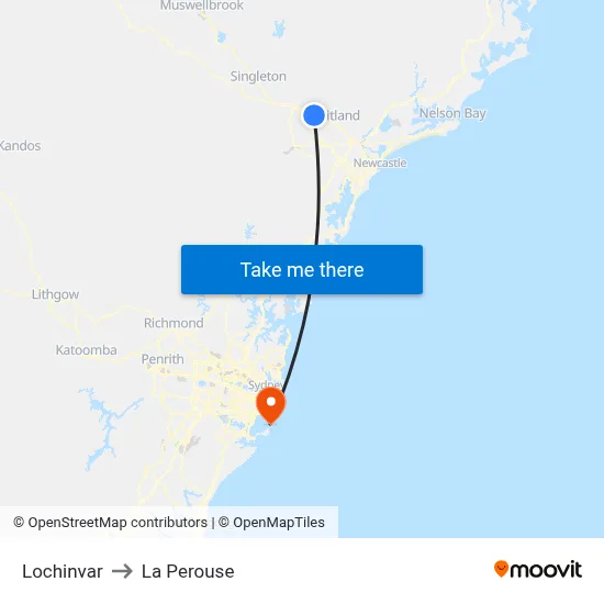 Lochinvar to La Perouse map