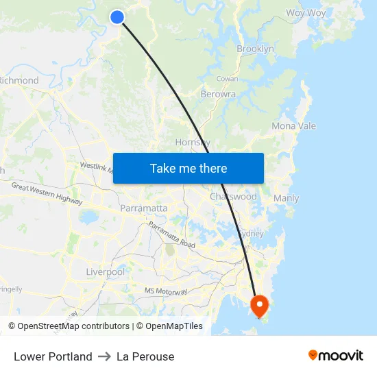 Lower Portland to La Perouse map