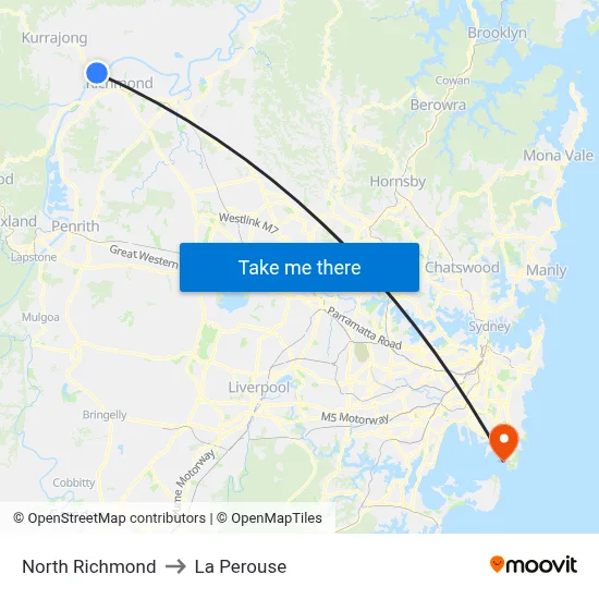 North Richmond to La Perouse map