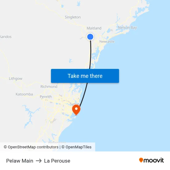 Pelaw Main to La Perouse map