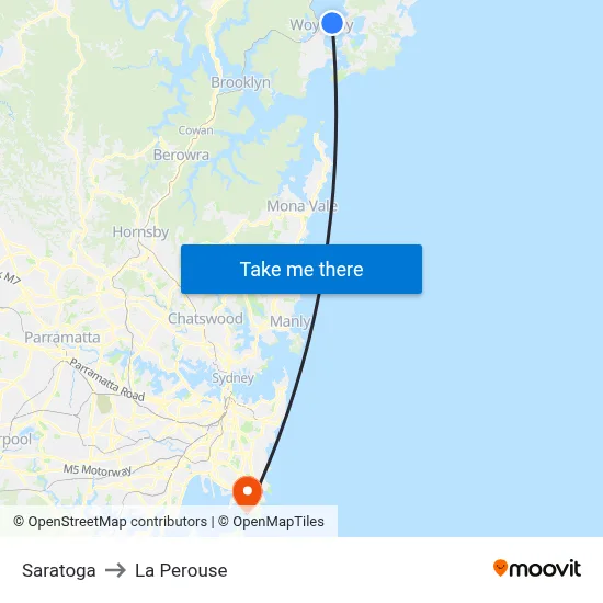 Saratoga to La Perouse map