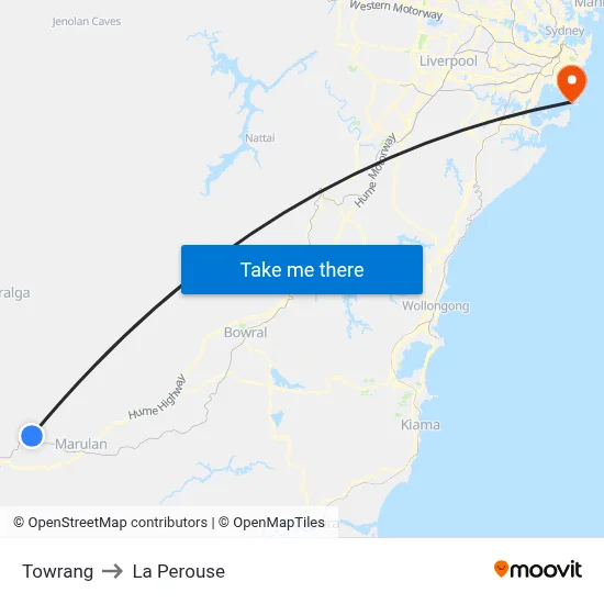 Towrang to La Perouse map