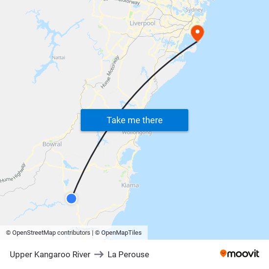 Upper Kangaroo River to La Perouse map