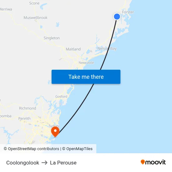 Coolongolook to La Perouse map