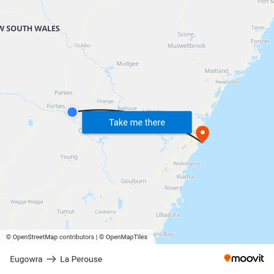 Eugowra to La Perouse map