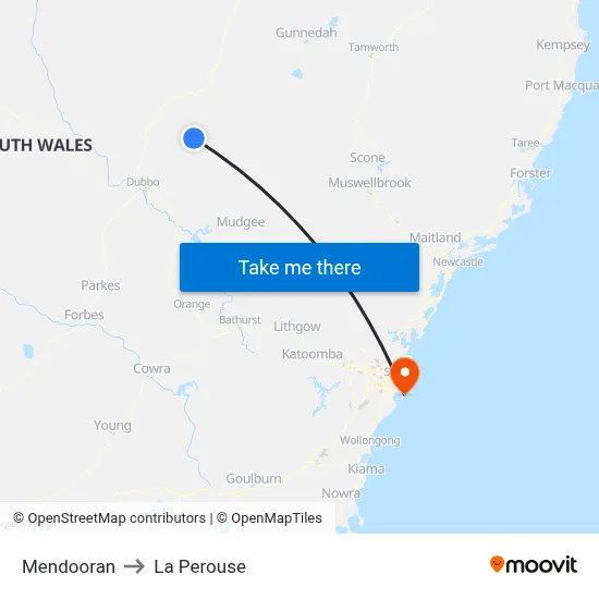 Mendooran to La Perouse map