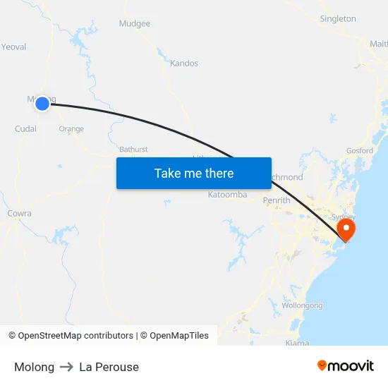 Molong to La Perouse map
