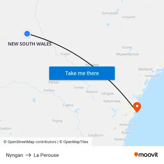 Nyngan to La Perouse map