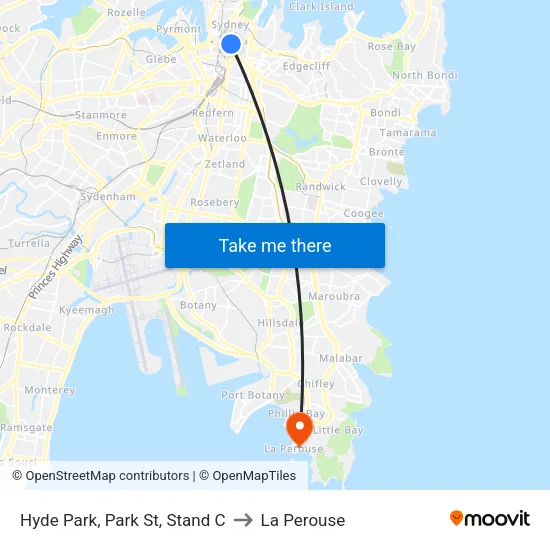 Hyde Park, Park St, Stand C to La Perouse map