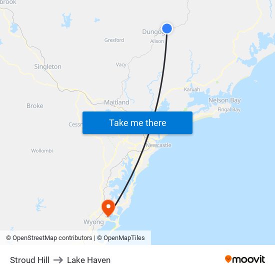 Stroud Hill to Lake Haven map