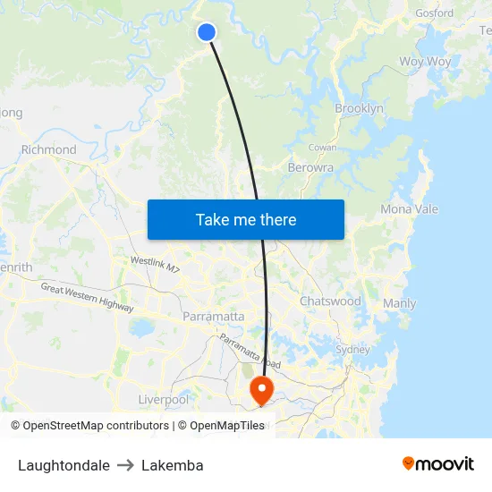 Laughtondale to Lakemba map