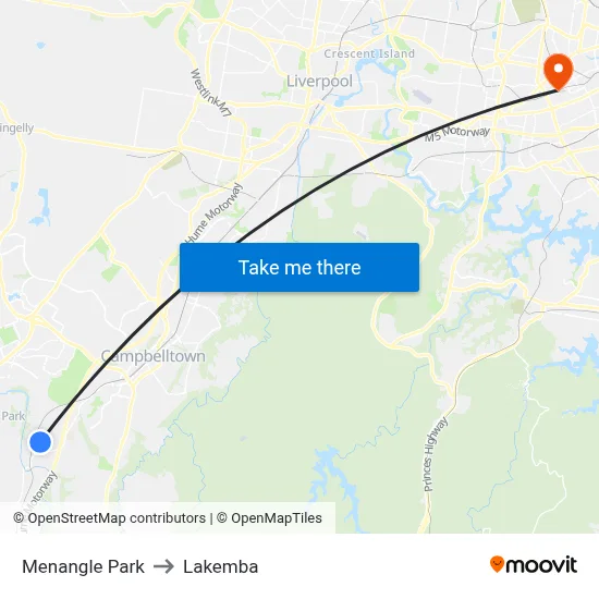 Menangle Park to Lakemba map