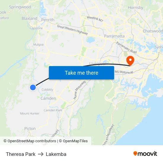 Theresa Park to Lakemba map