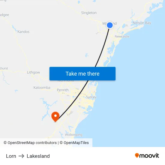 Lorn to Lakesland map