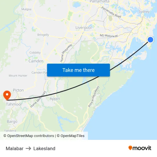 Malabar to Lakesland map