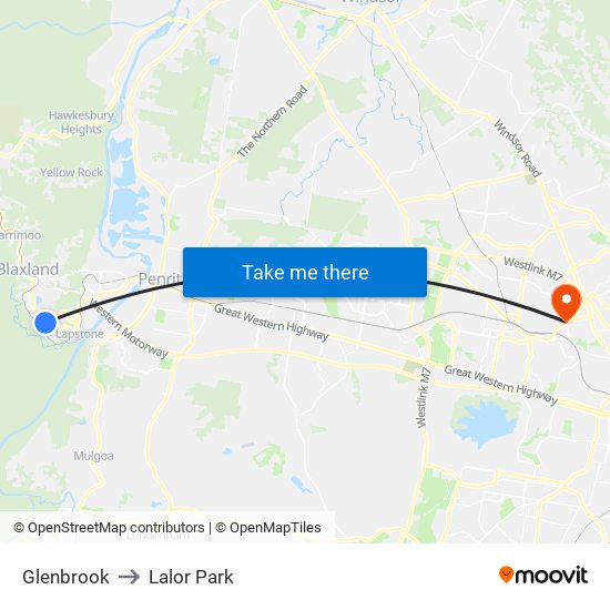 Glenbrook to Lalor Park map