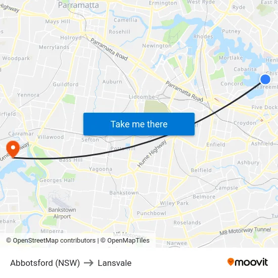 Abbotsford (NSW) to Lansvale map