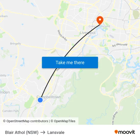 Blair Athol (NSW) to Lansvale map