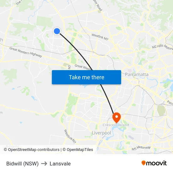 Bidwill (NSW) to Lansvale map