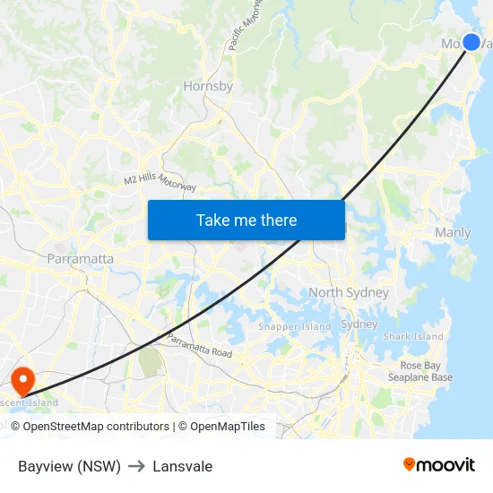Bayview (NSW) to Lansvale map