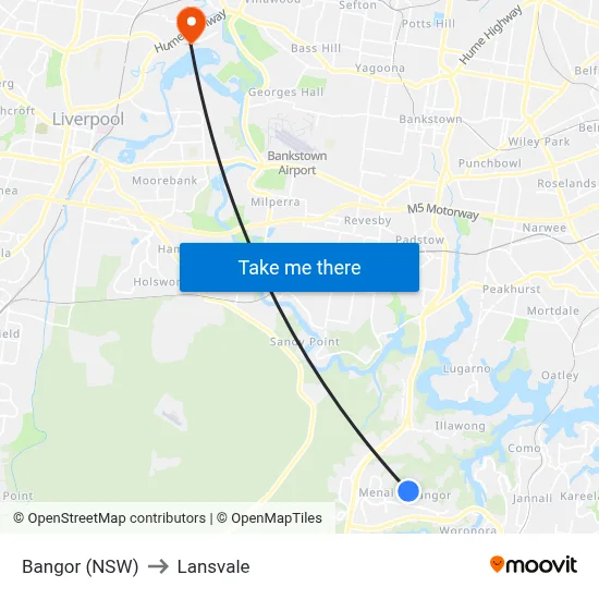 Bangor (NSW) to Lansvale map