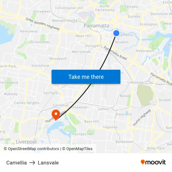 Camellia to Lansvale map