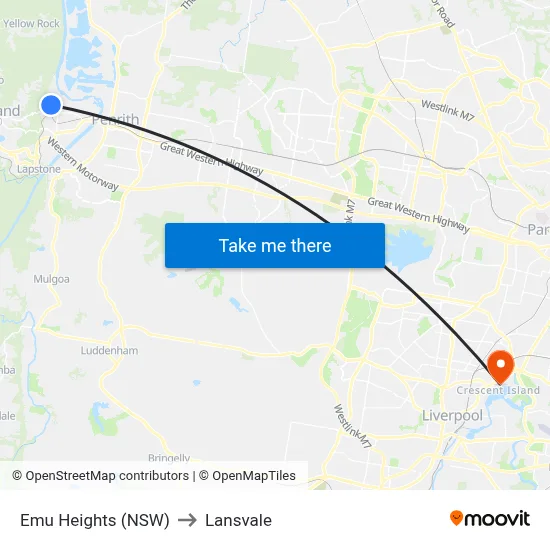 Emu Heights (NSW) to Lansvale map