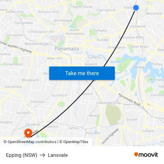 Epping (NSW) to Lansvale map