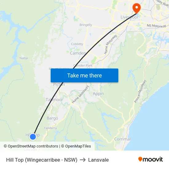 Hill Top (Wingecarribee - NSW) to Lansvale map