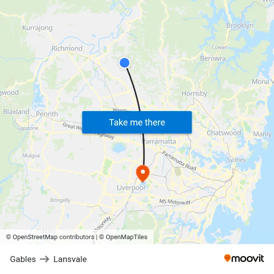 Gables to Lansvale map