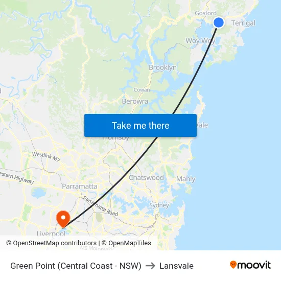 Green Point (Central Coast - NSW) to Lansvale map