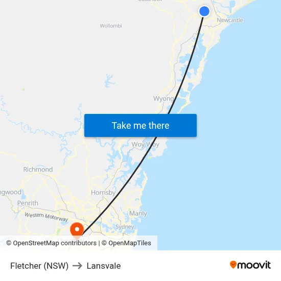 Fletcher (NSW) to Lansvale map
