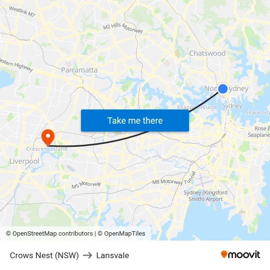 Crows Nest (NSW) to Lansvale map