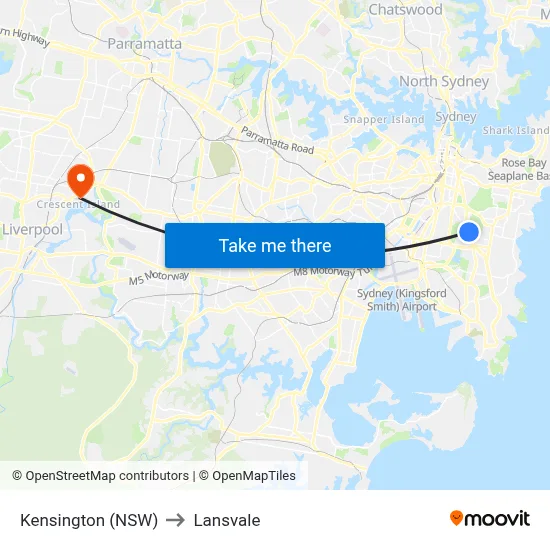 Kensington (NSW) to Lansvale map