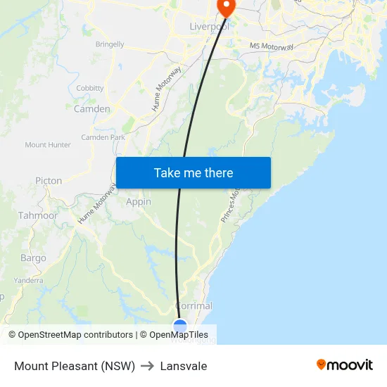 Mount Pleasant (NSW) to Lansvale map