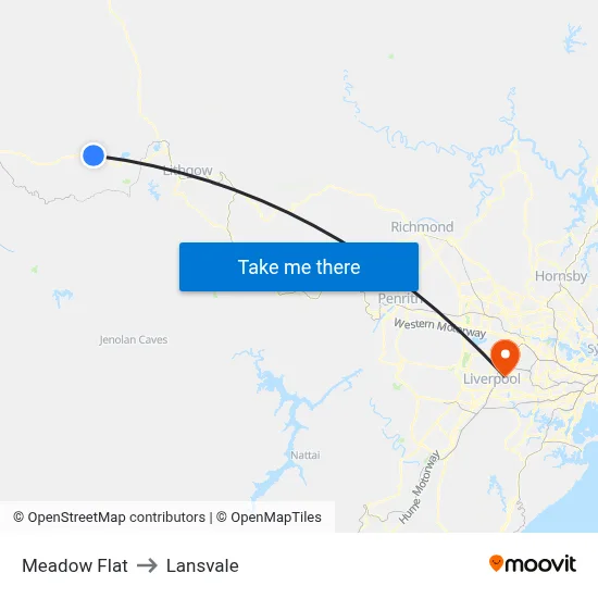 Meadow Flat to Lansvale map