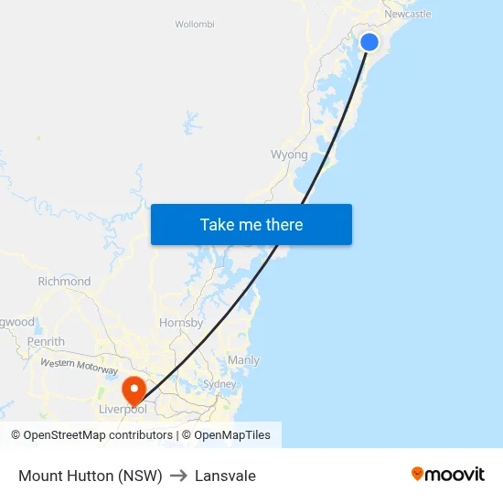 Mount Hutton (NSW) to Lansvale map
