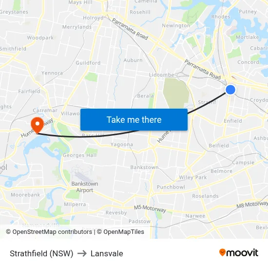 Strathfield (NSW) to Lansvale map